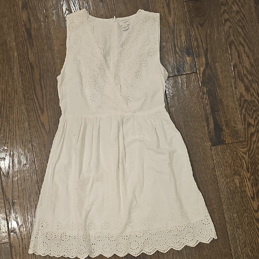 J. Crew Cream Eyelet Detail Dress
